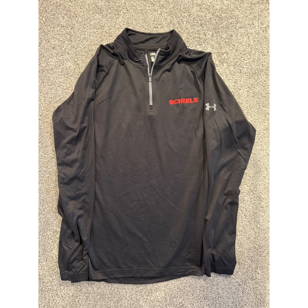 Under Armour Pullover Mens XL Black HeatGear Scheels Quarter Zip Long Sleeve Top